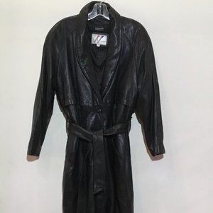 Wilsons Long Black Leather Coat